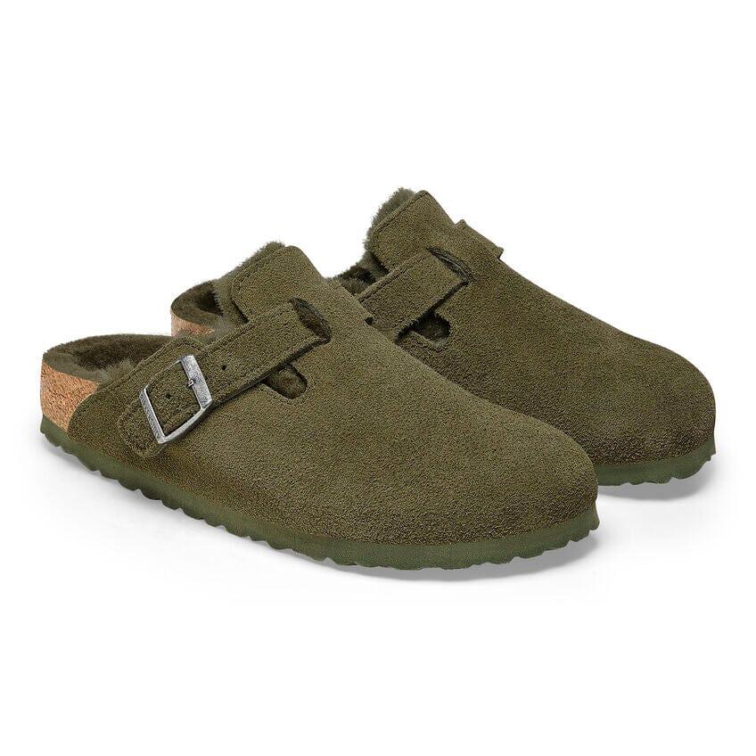 Birkenstock - Boston Shearling Suede Leather - Sage - City Workshop Men's Supply Co.