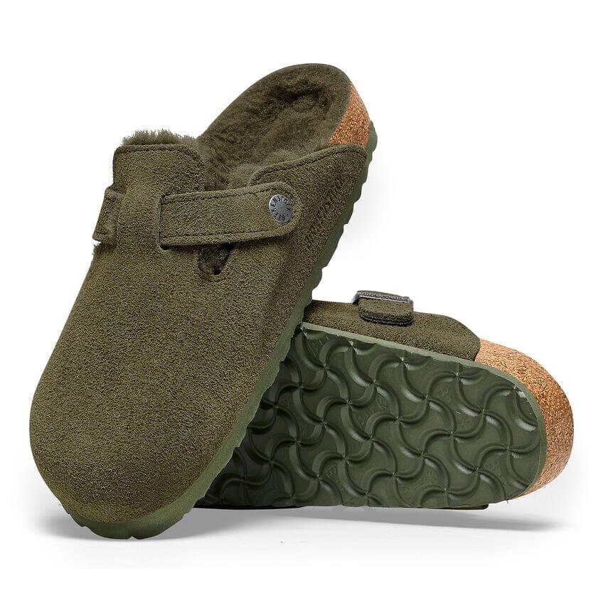 Birkenstock - Boston Shearling Suede Leather - Sage - City Workshop Men's Supply Co.