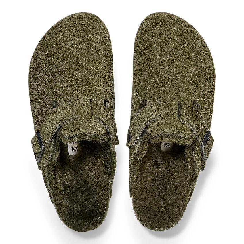 Birkenstock - Boston Shearling Suede Leather - Sage - City Workshop Men's Supply Co.