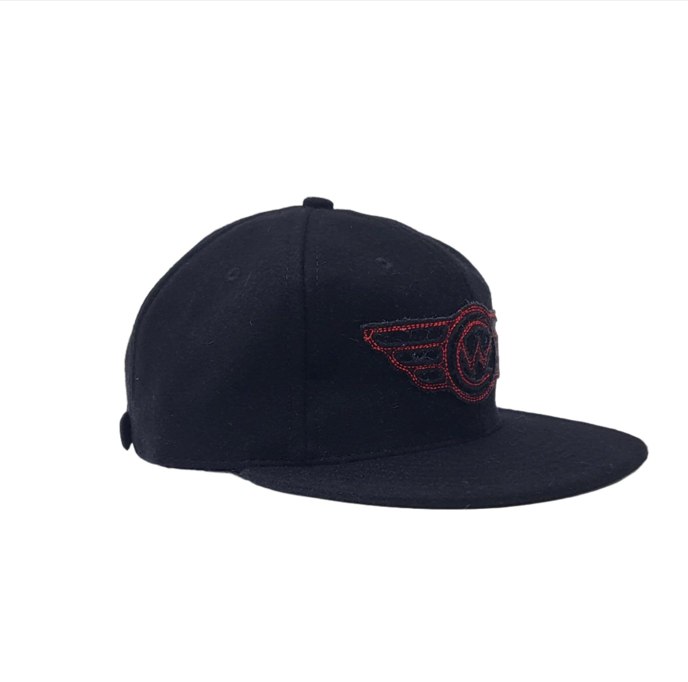 City Workshop "Wings" Logo Cap - Black/Black/Red Stitch - City Workshop Men's Supply Co.