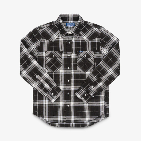Iron Heart - IHSH-439-BLK - 9oz Selvedge Flannel Check Western