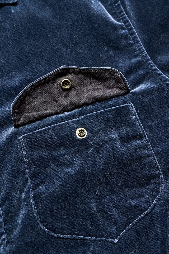 Pure Blue Japan - [2224-NV] Cotton Velvet CPO Shirt - Navy - City Workshop Men's Supply Co.