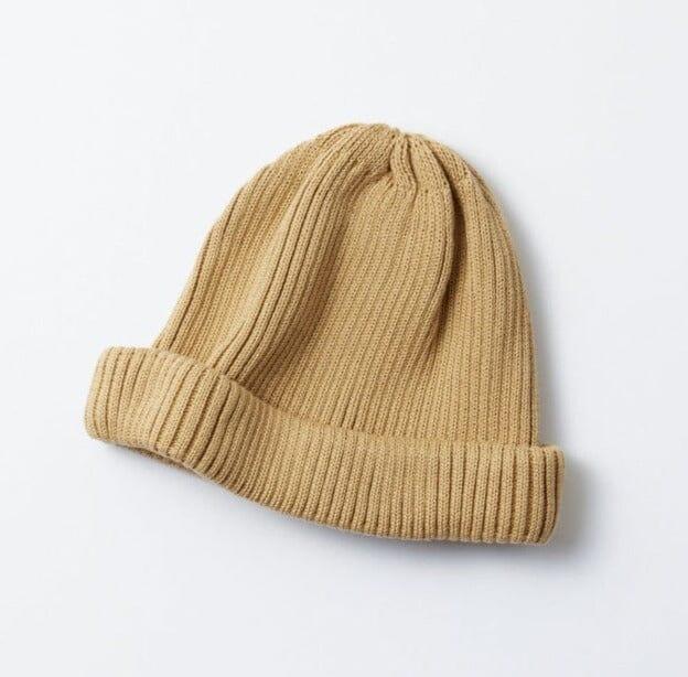 Rototo - Cotton Roll Up Beanie - Beige - City Workshop Men's Supply Co.
