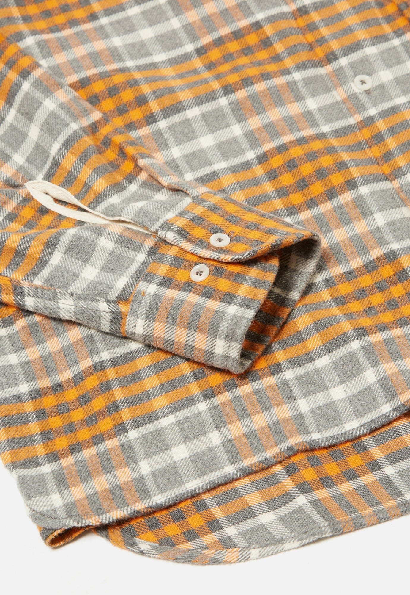 Universal Works - Square Pocket Shirt In Grey Marl/Orange Brushed Cotton Plaid - City Workshop Men's Supply Co.