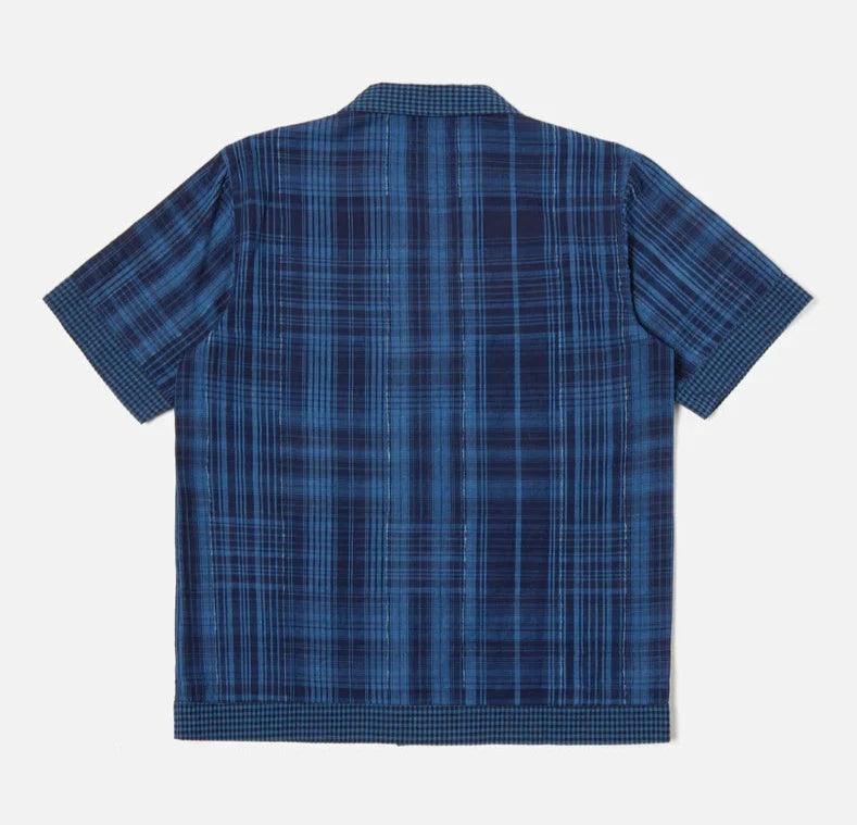 Universal Works - Border Road Shirt In Indigo Raw/Gingham Mix - City Workshop Men's Supply Co.