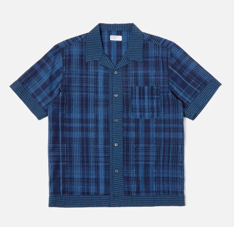 Universal Works - Border Road Shirt In Indigo Raw/Gingham Mix - City Workshop Men's Supply Co.