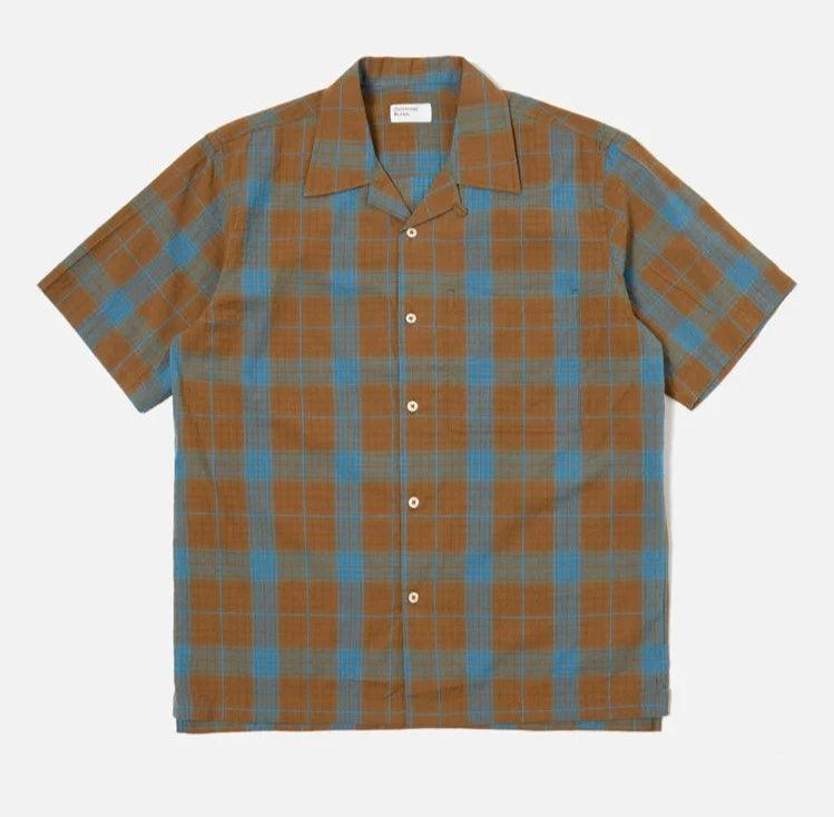 Universal Works - Camp Shirt In Sea/Sand Taki Check - City Workshop Men's Supply Co.