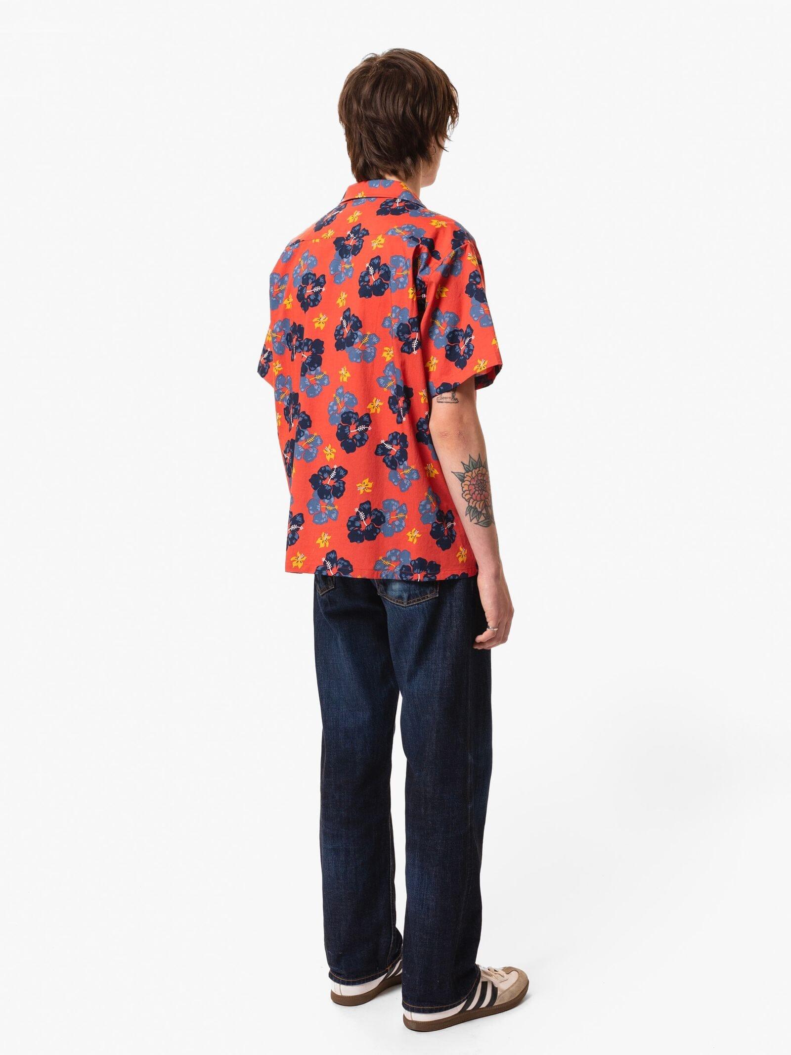 Nudie Jeans Co - Arthur Flower Hawaii Shirt Red - City Workshop Men's Supply Co.