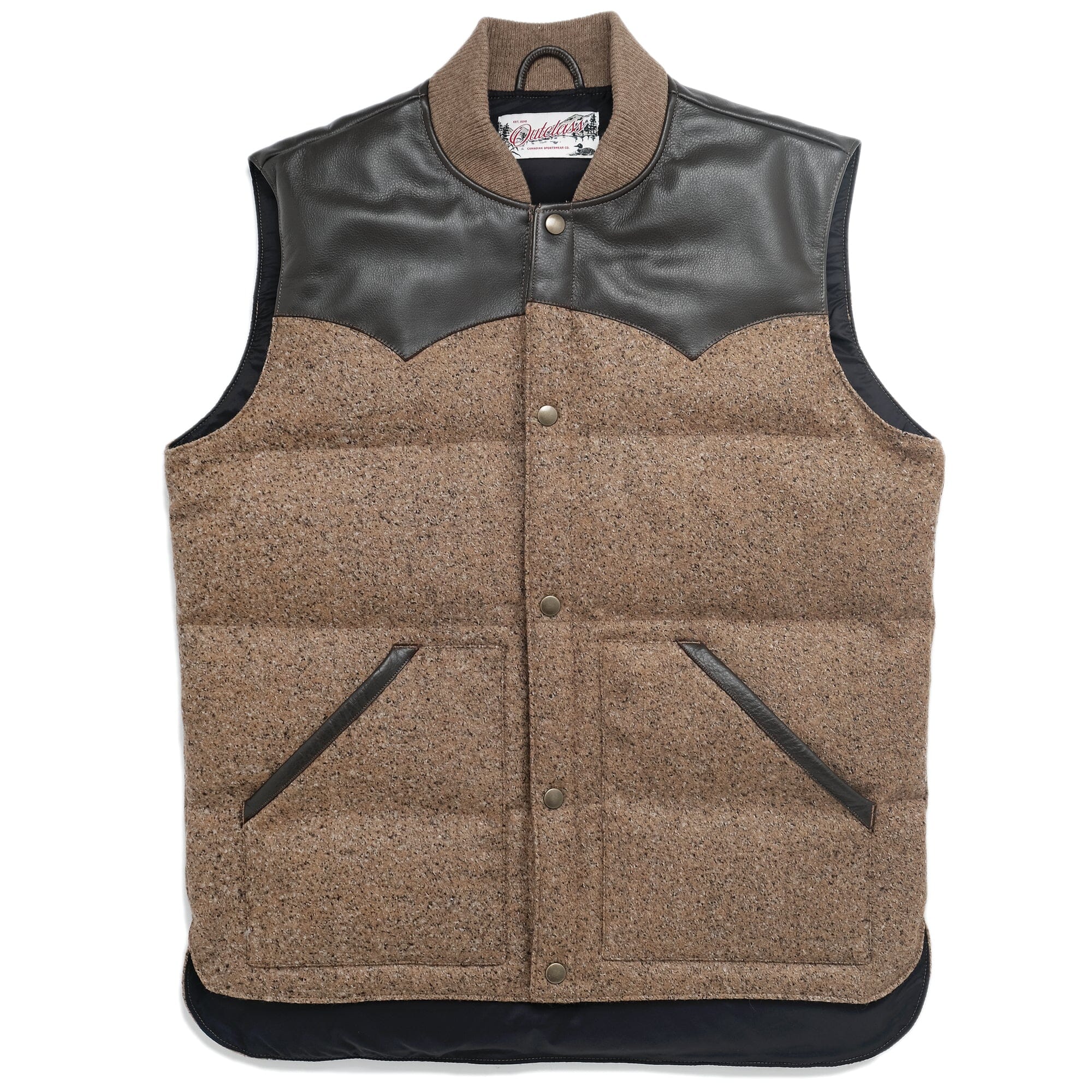 Outclass - Brown Marl Wool Down Vest – City Workshop Men's Supply Co.
