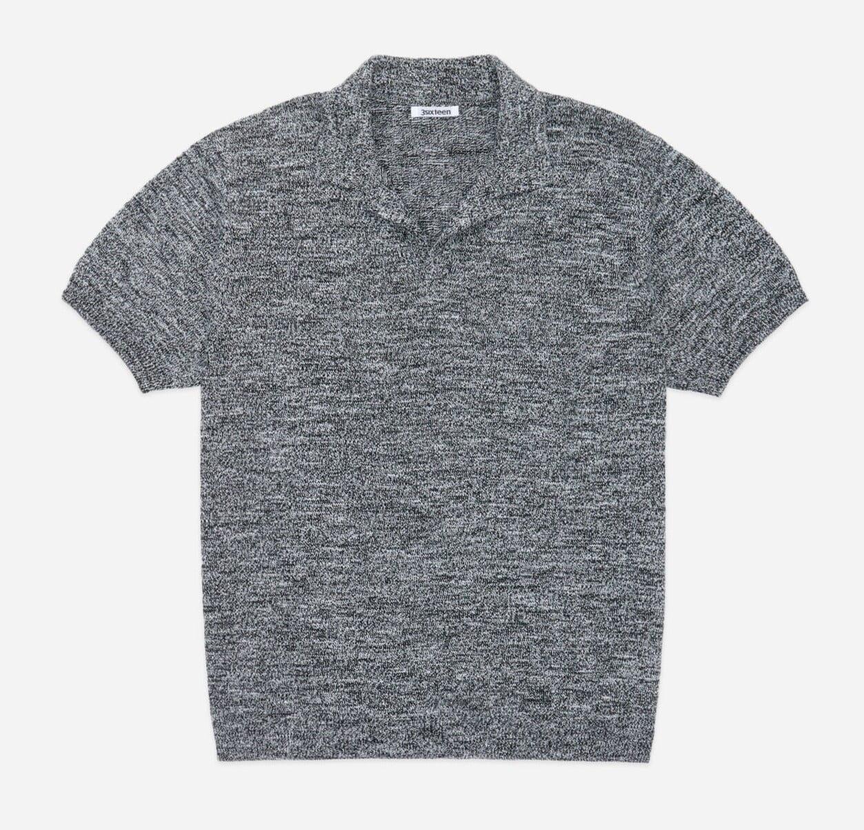 3sixteen - Knit Polo Black Marled Yarn - City Workshop Men's Supply Co.