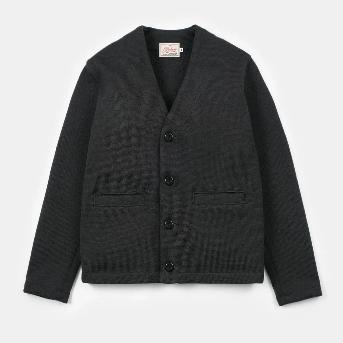 Dehen 1920 - Slouchy Varsity Cardigan - Dark Charcoal – City