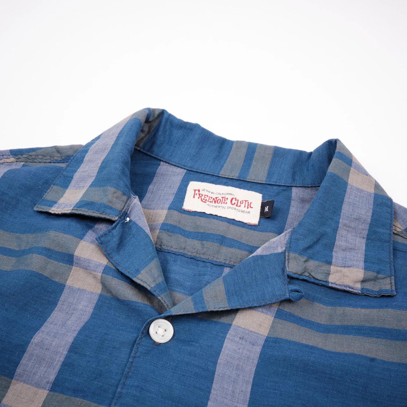 Freenote Cloth - Hawaiian LS Anchorage Blue Plaid - City Workshop Men's Supply Co.