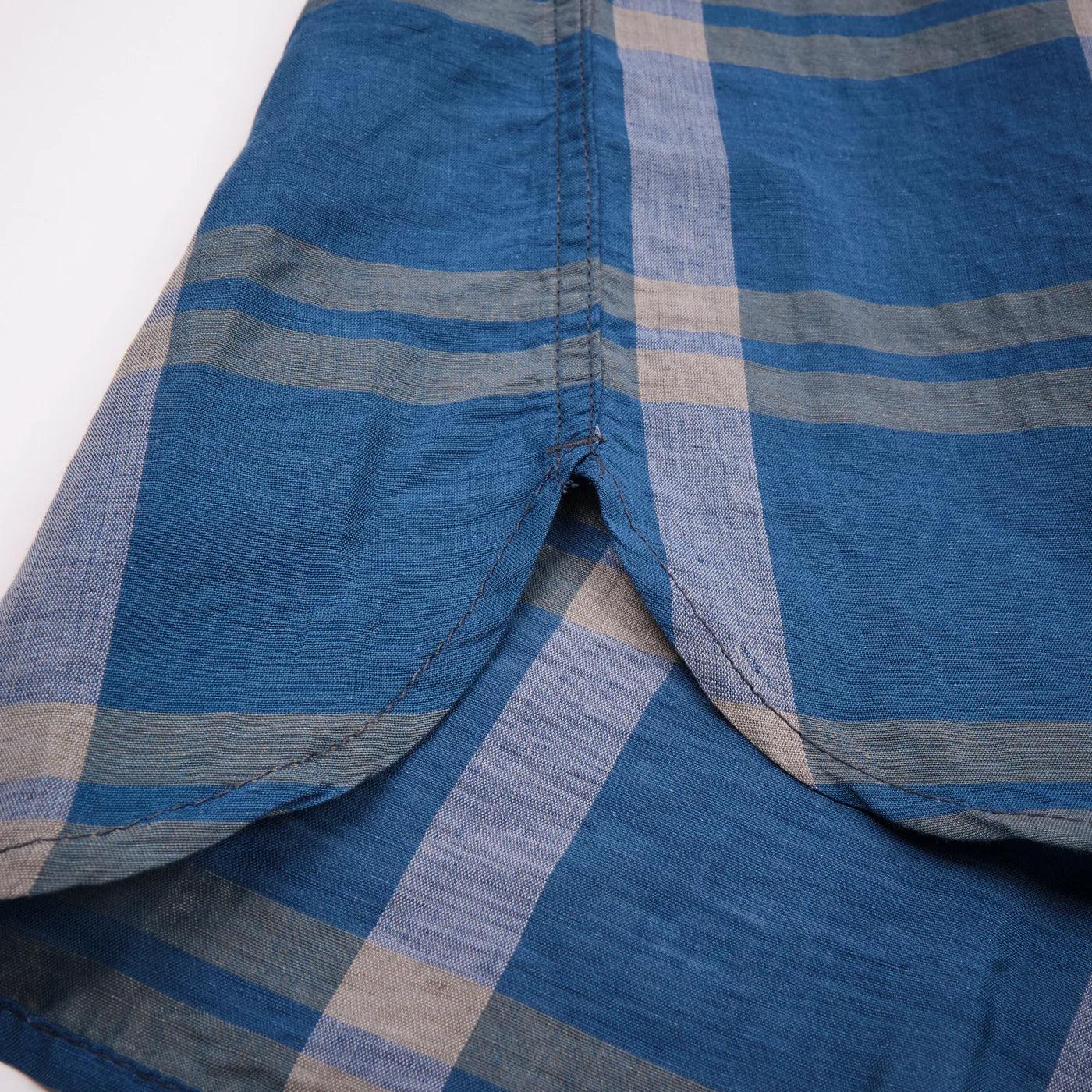 Freenote Cloth - Hawaiian LS Anchorage Blue Plaid - City Workshop Men's Supply Co.