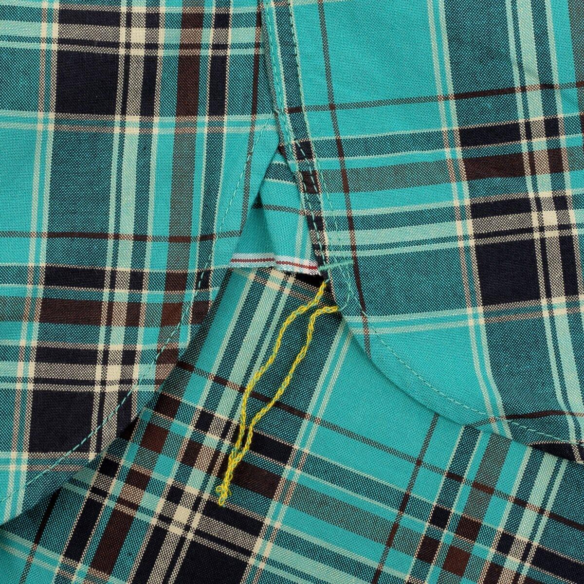 Iron Heart - IHSH-360-GRN - 5oz Selvedge Madras Check Short Sleeve Work Shirt - Green - City Workshop Men's Supply Co.