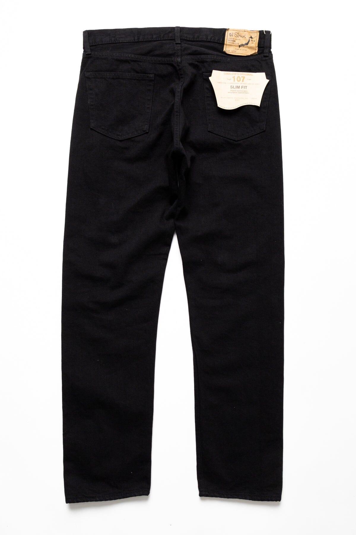 orSlow - (01-0107W-D61) 107 Ivy Fit Black Selvedge Denim D61 - City Workshop Men's Supply Co.