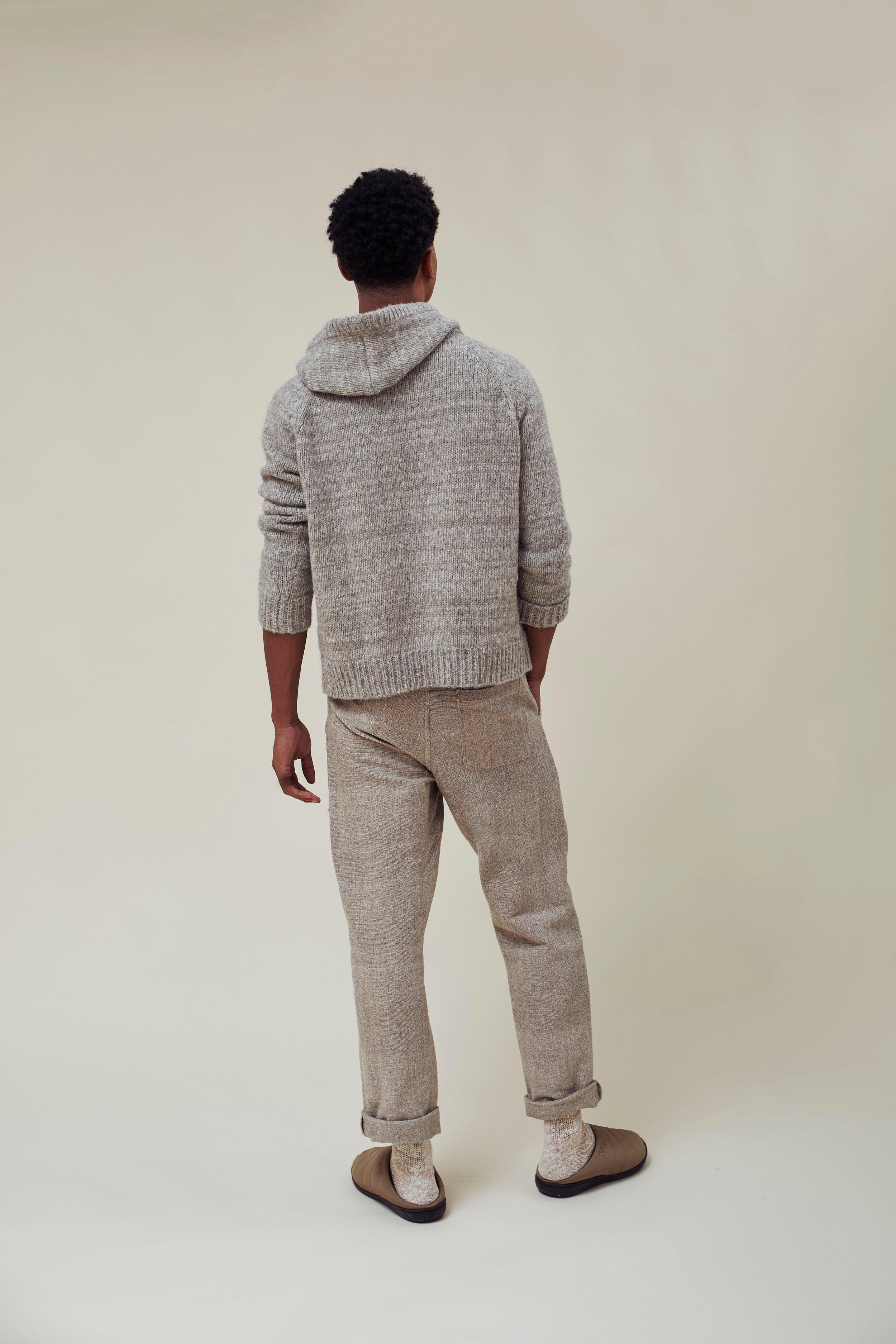 INDI+ASH - Nova Hoody Grey Alpaca/Walnut - City Workshop Men's Supply Co.