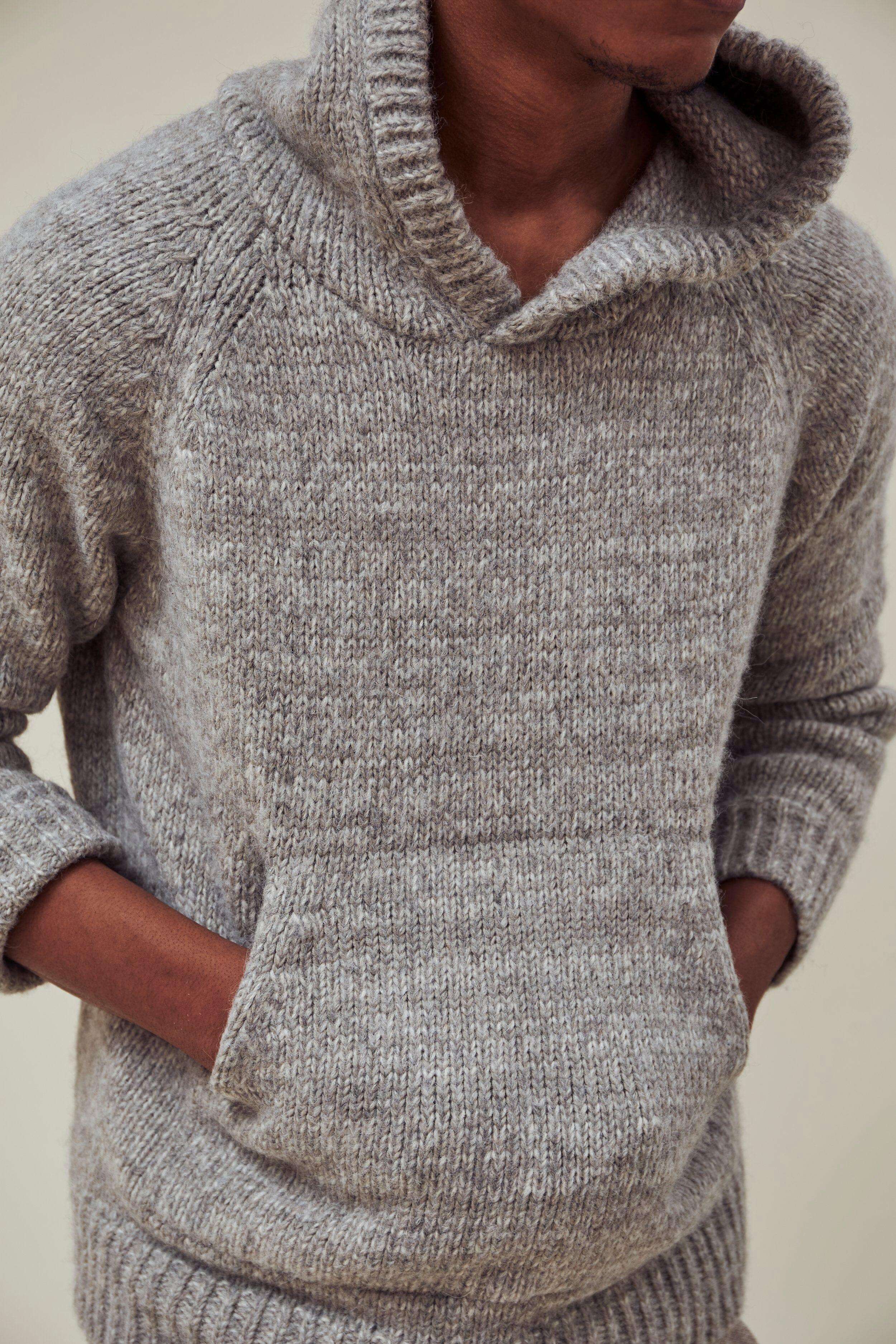 INDI+ASH - Nova Hoody Grey Alpaca/Walnut - City Workshop Men's Supply Co.