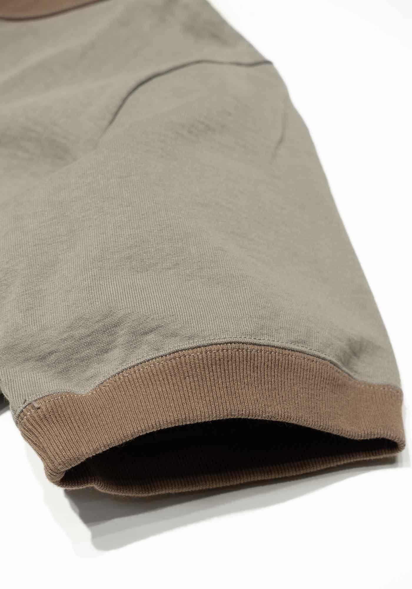 Jackman - Dotsume Rib T-Shirt - Solid GrayxBeige - City Workshop Men's Supply Co.