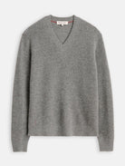 Alex Mill - V-Neck Sweater in Lightweight Cashmere in Heather Grey - City Workshop Men's Supply Co.