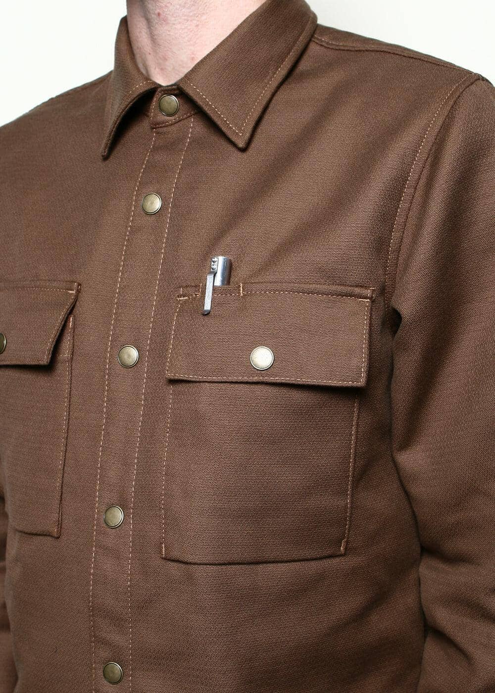 Rogue Territory - Oxford Overshirt Brushed Brown - City Workshop Men's Supply Co.