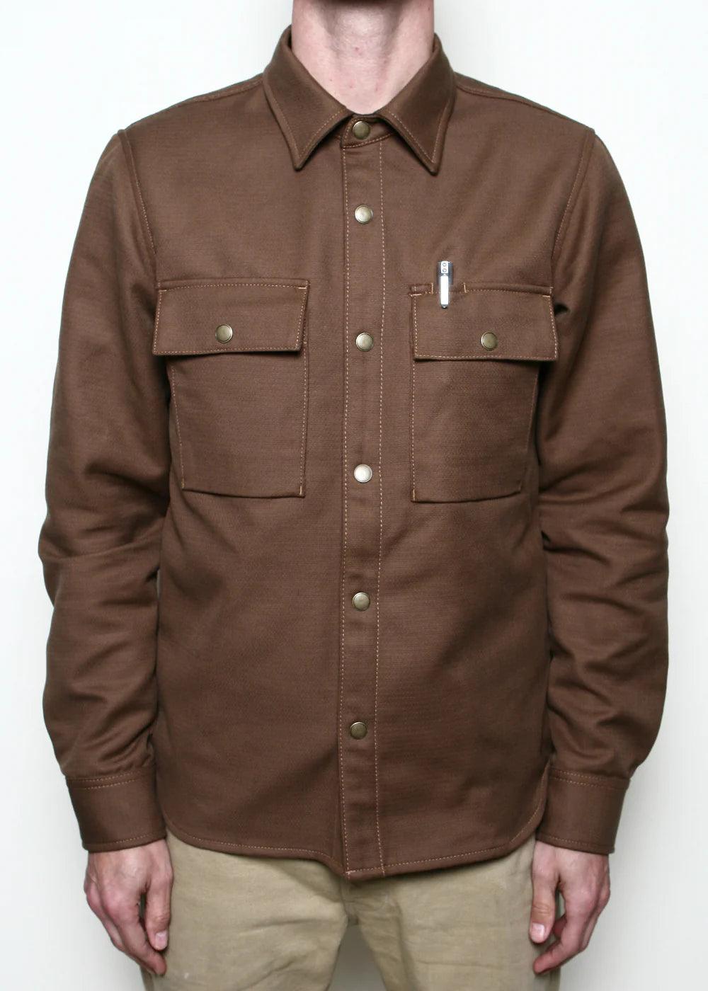 Rogue Territory - Oxford Overshirt Brushed Brown - City Workshop Men's Supply Co.