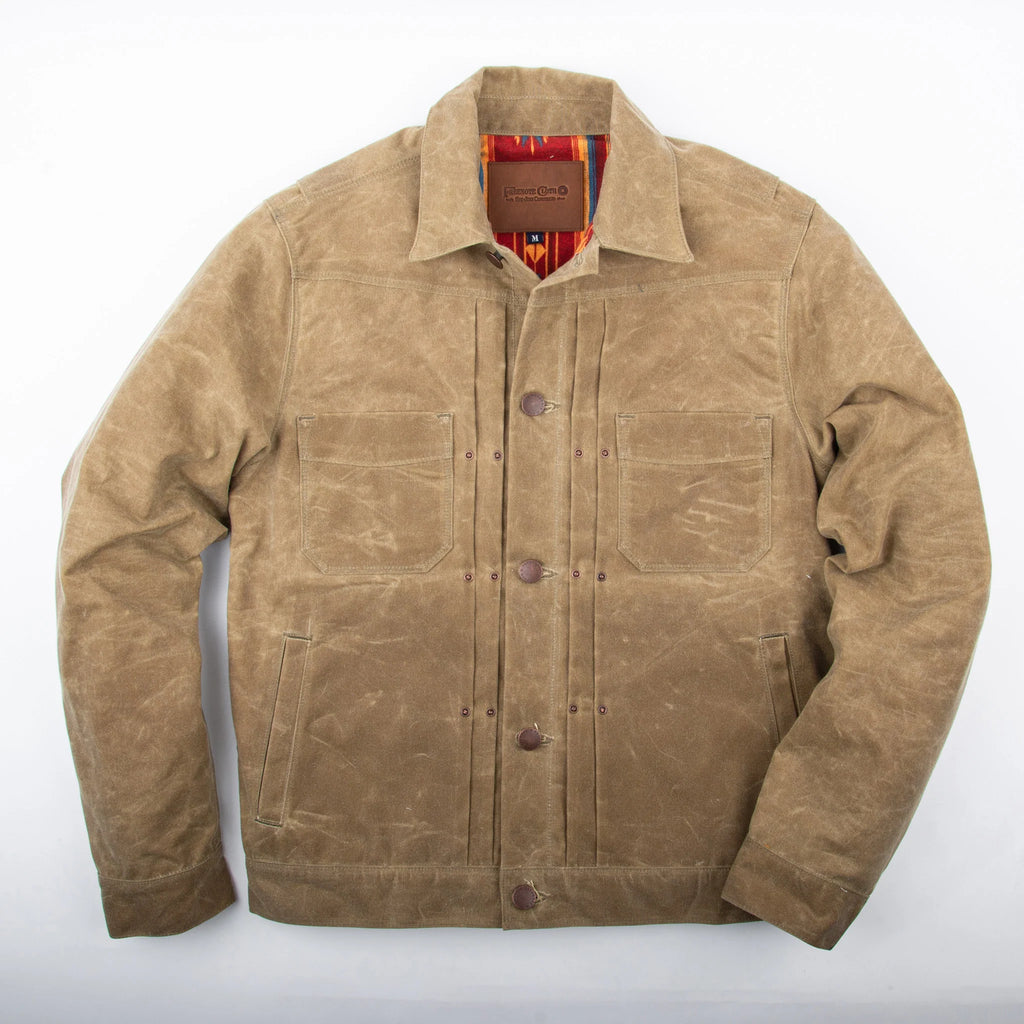 Freenote Cloth - Riders Jacket Waxed Canvas Tumbleweed Red Interior - City Workshop Men's Supply Co.