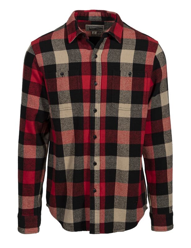 Schott NYC - Plaid Cotton Flannel Shirt in Black/Red - City Workshop Men's Supply Co.