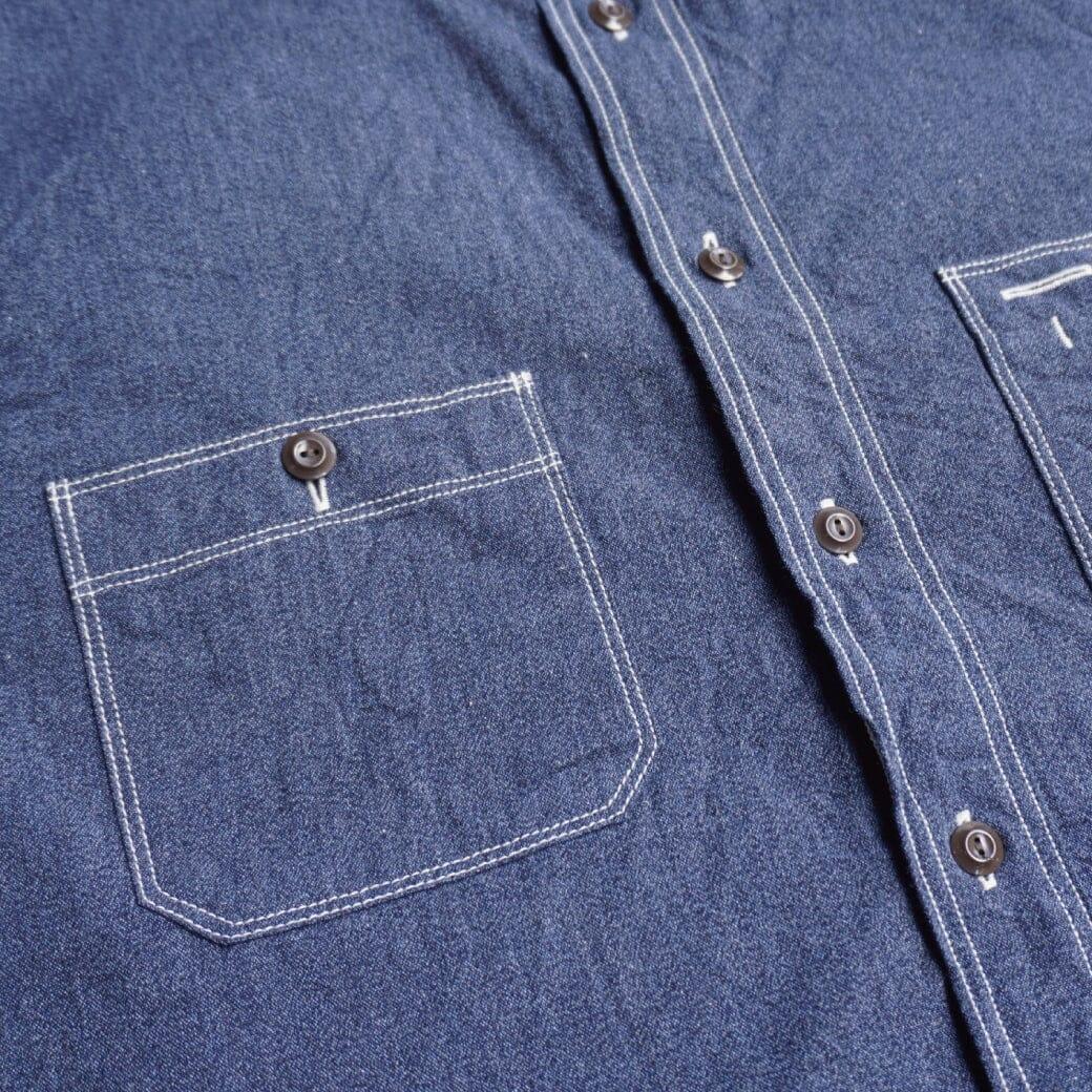 SAMURAI JEANS - Twisted Heather "Selvedge" Work Shirt (SJCBS23) - Navy - City Workshop Men's Supply Co.