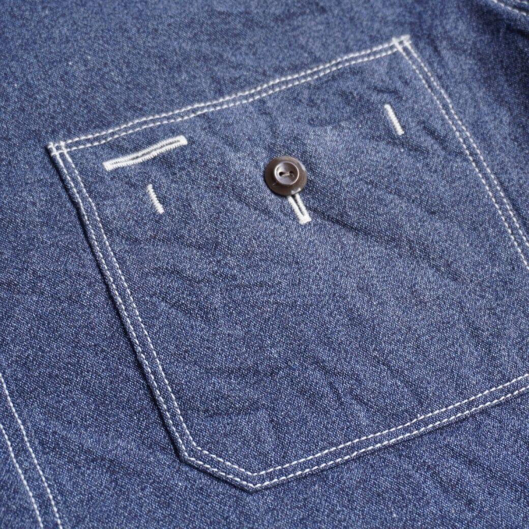 SAMURAI JEANS - Twisted Heather "Selvedge" Work Shirt (SJCBS23) - Navy - City Workshop Men's Supply Co.