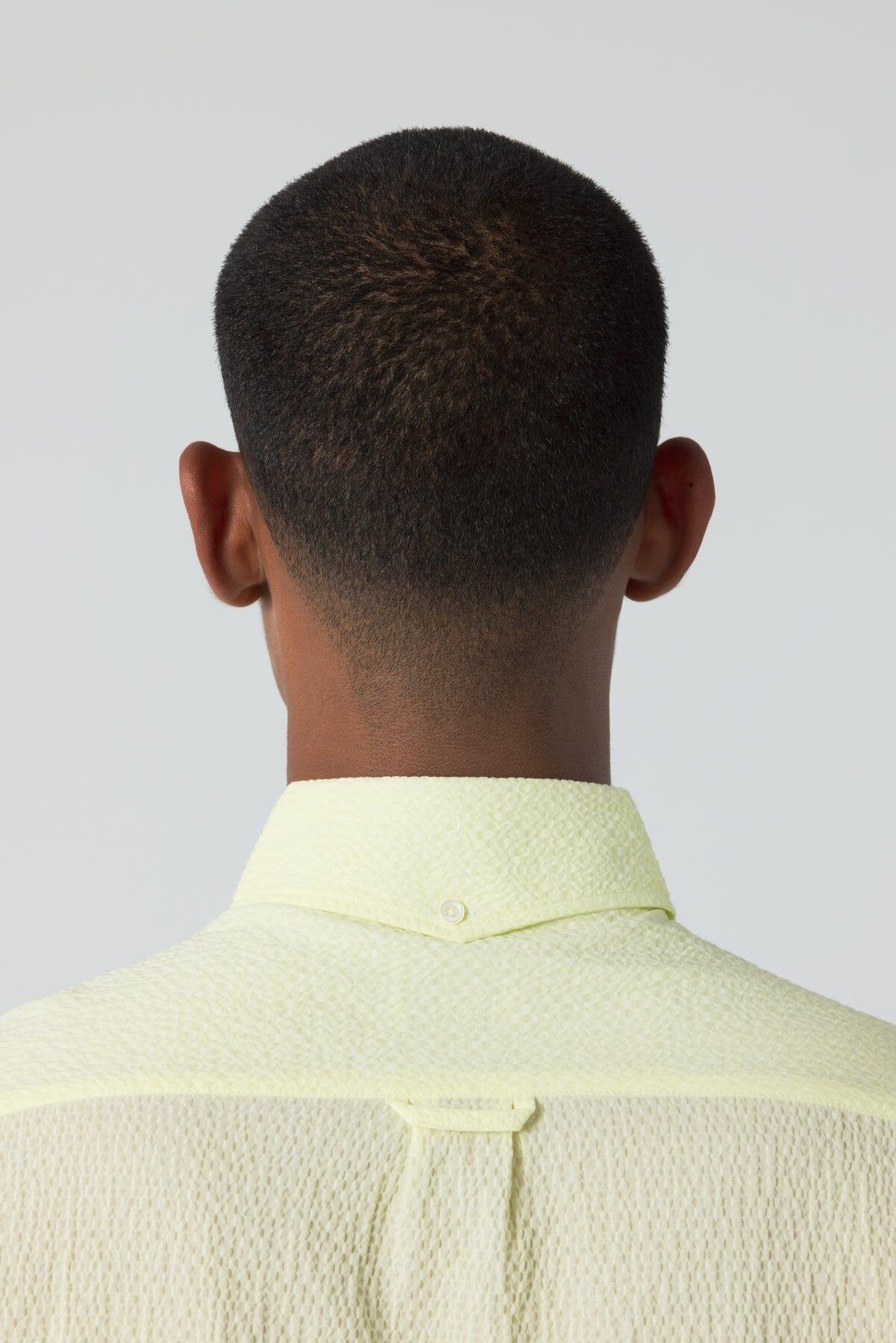 Unfeigned - Short Sleeve Baggy Shirt Seersucker - Lemon - City Workshop Men's Supply Co.