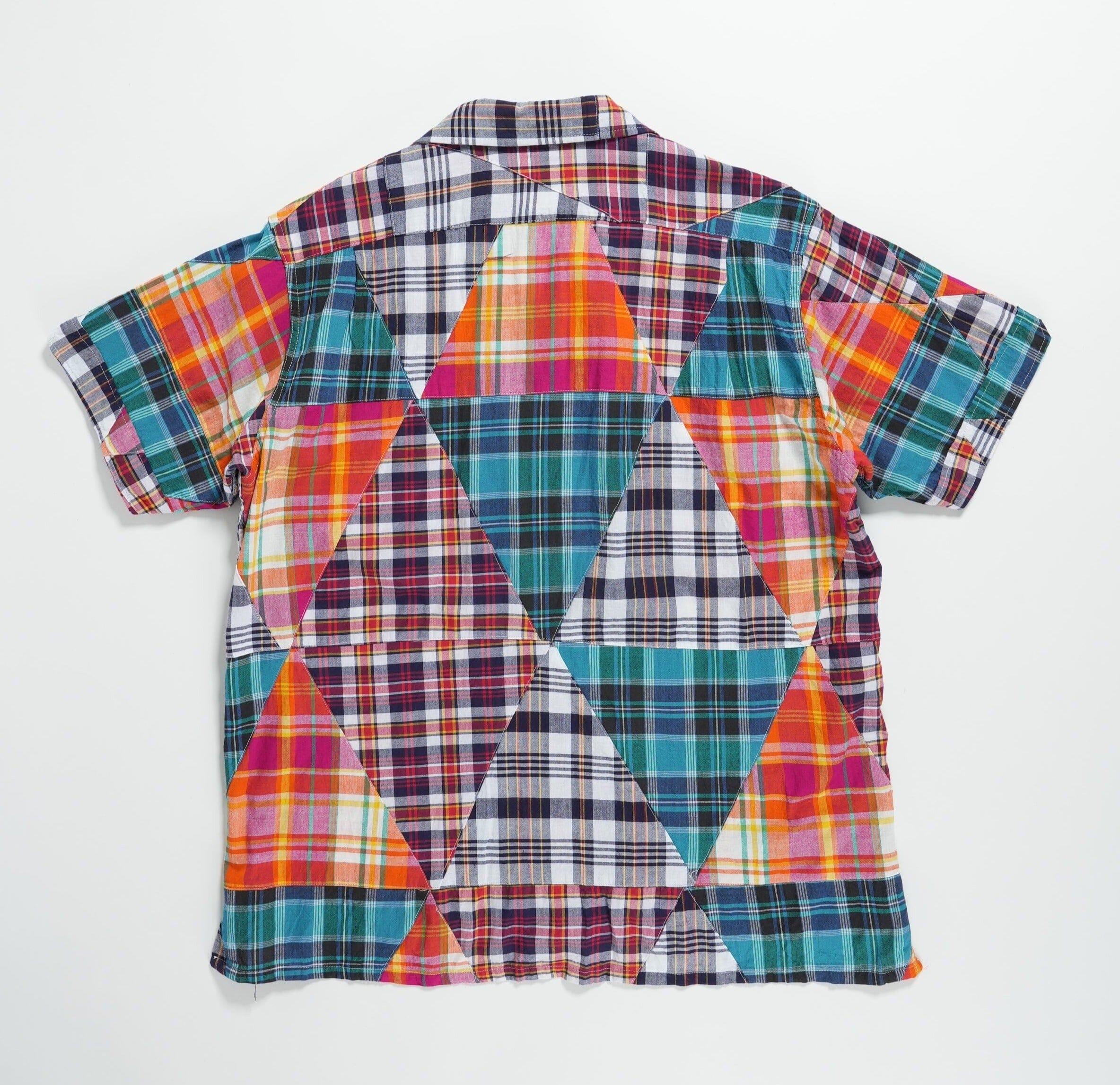 Engineered Garments - Camp Shirt - Multi Color Triangle Patchwork Madras - City Workshop Men's Supply Co.