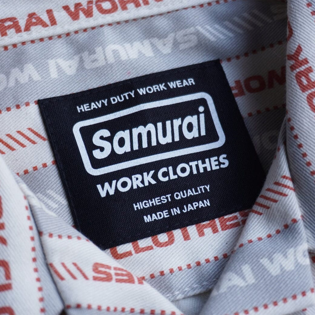 SAMURAI JEANS - Patterned Open-collar Shirt (SWCW23-FP) in Grey - City Workshop Men's Supply Co.