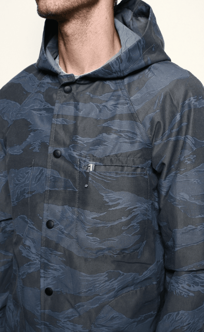 Rogue Territory - Hooded Supply Jacket Tiger Camo Blue - City Workshop Men's Supply Co.