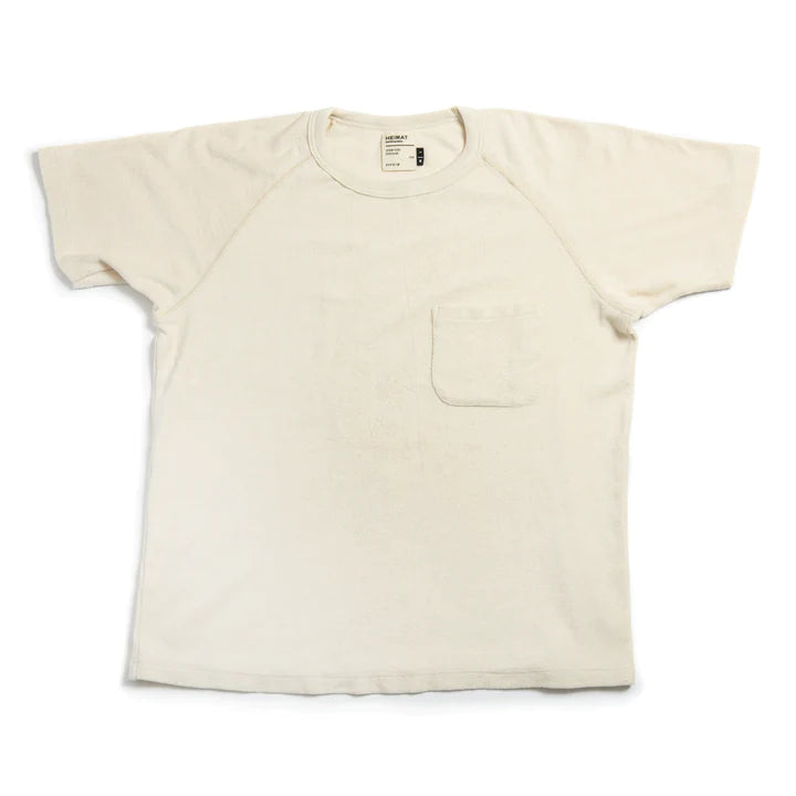 HEIMAT - Raglan Pocket T Shirt - Frotee Terry - Seashell