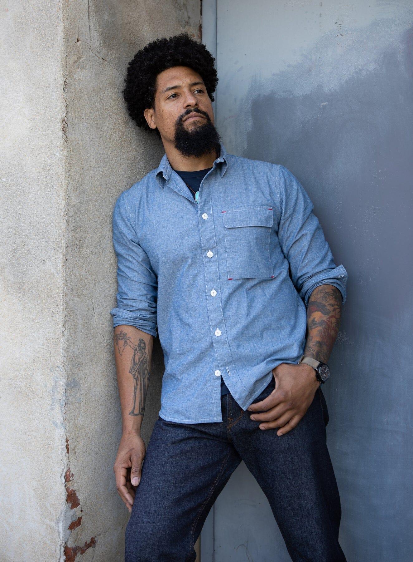 Blackthorn Denim - Hudson Work Shirt - Mid Blue - City Workshop Men's Supply Co.