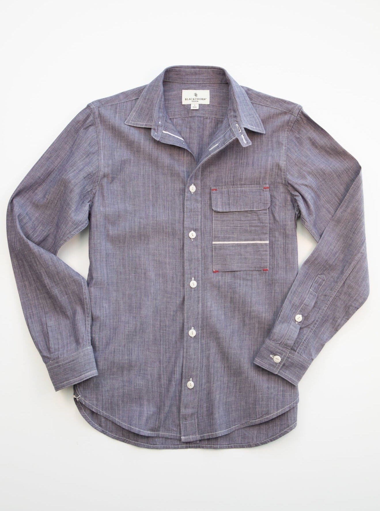 Blackthorn Denim - Hudson Work Shirt - High-Low Blue - City Workshop Men's Supply Co.