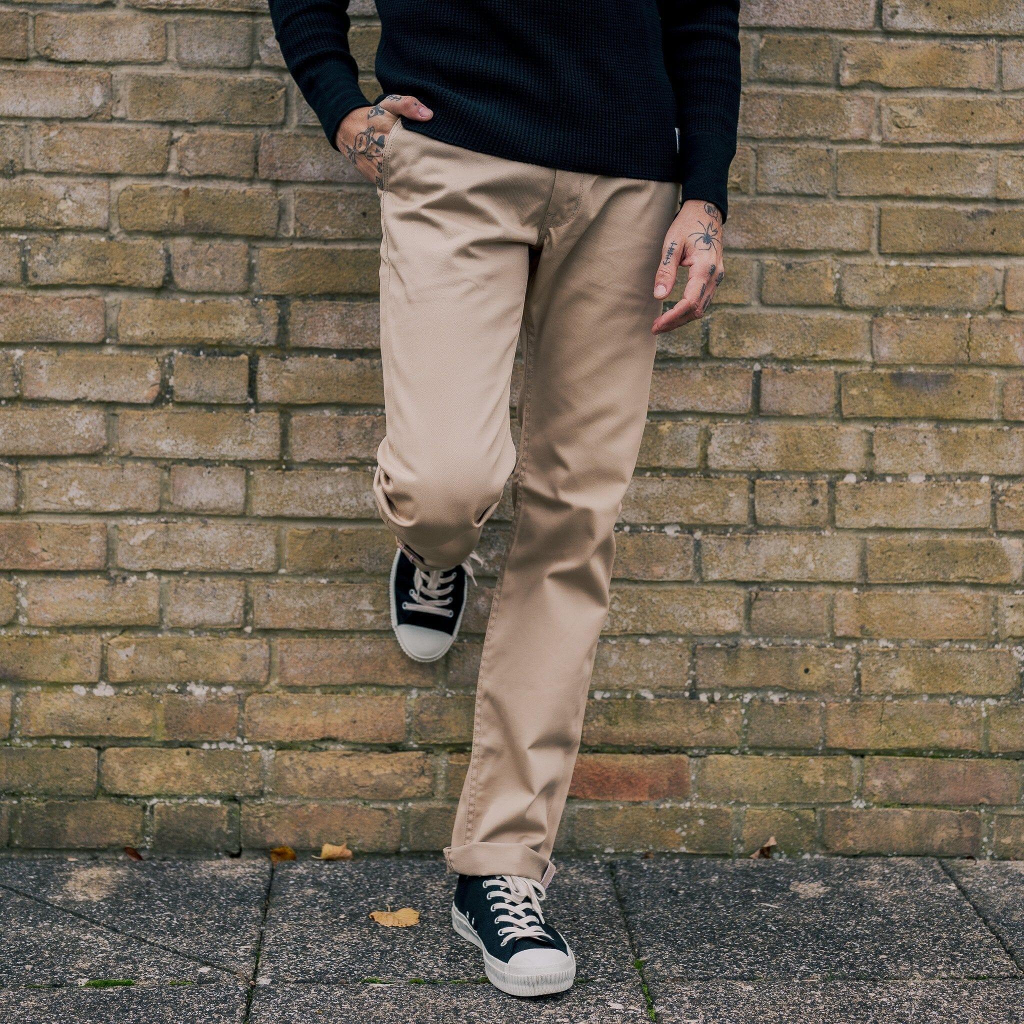 Iron Heart - IH-721 - 9oz Mercerised Selvedge Cotton Slim Tapered Chinos - Khaki - City Workshop Men's Supply Co.