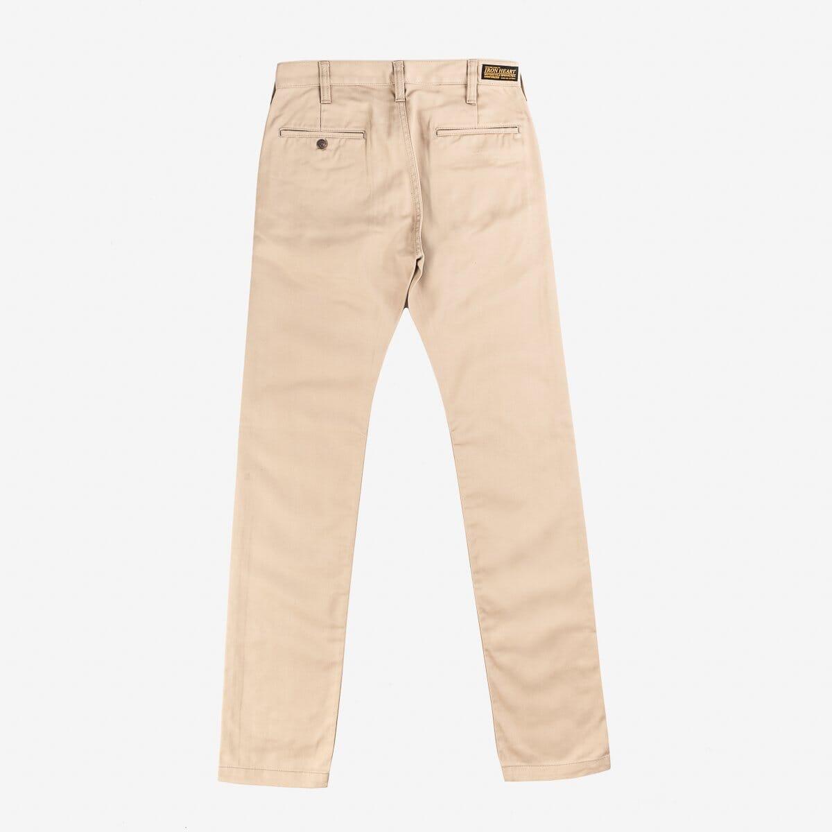 Iron Heart - IH-721 - 9oz Mercerised Selvedge Cotton Slim Tapered Chinos - Khaki - City Workshop Men's Supply Co.