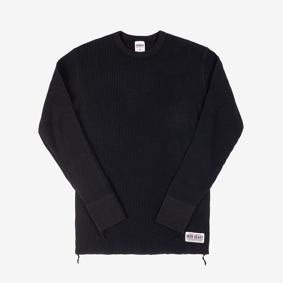 Iron Heart - Waffle Knit Long Sleeved Crew Neck Thermal Top - Black - City Workshop Men's Supply Co.