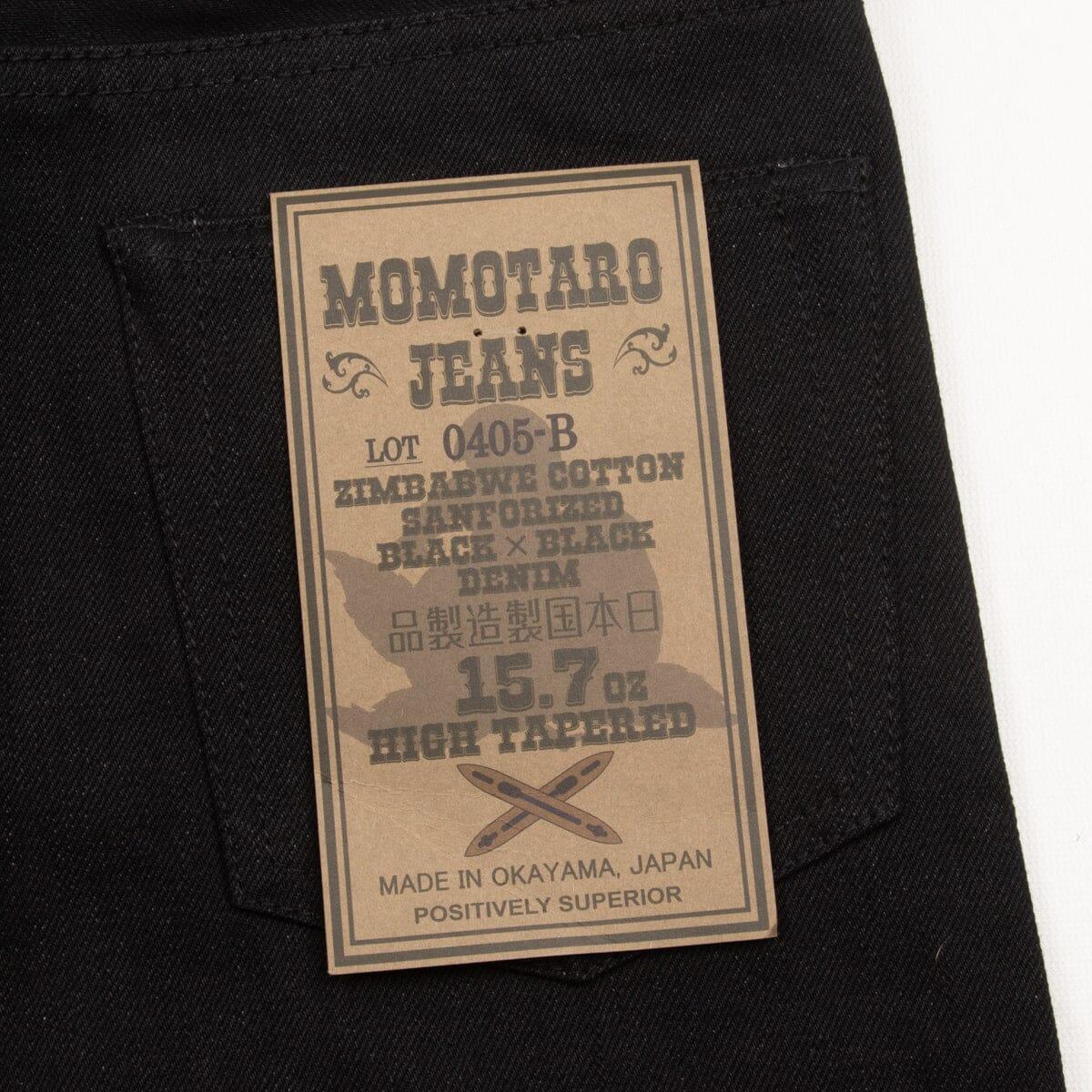 Momotaro Jeans - 0405-B 15.7oz Black Selvedge Denim - High Tapered Fit - City Workshop Men's Supply Co.