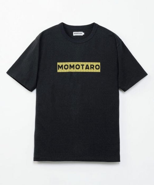 Momotaro Jeans - MTS0050M31 8.5OZ Box Logo T-Shirt in Black