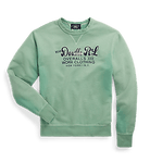 Double RL - Long Sleeve Cotton Fleece Knit Graphic Crewneck Sweatshirt in Turquoise - City Workshop Men's Supply Co.