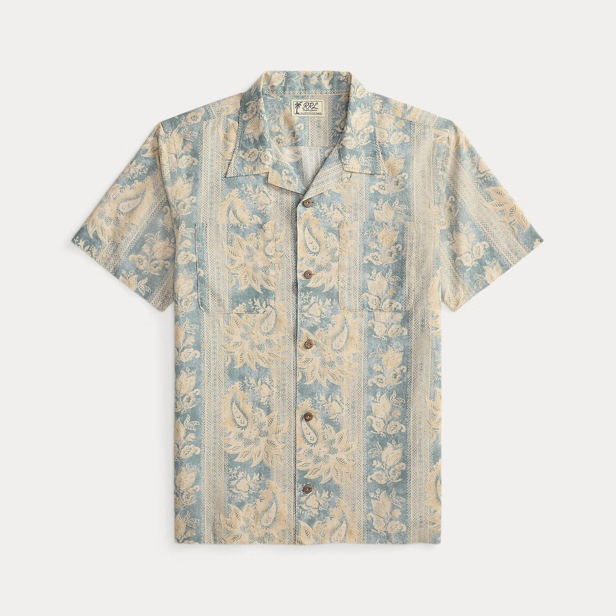 Double RL - Floral-Paisley Linen-Cotton Shirt - Indigo Blue/Multi 