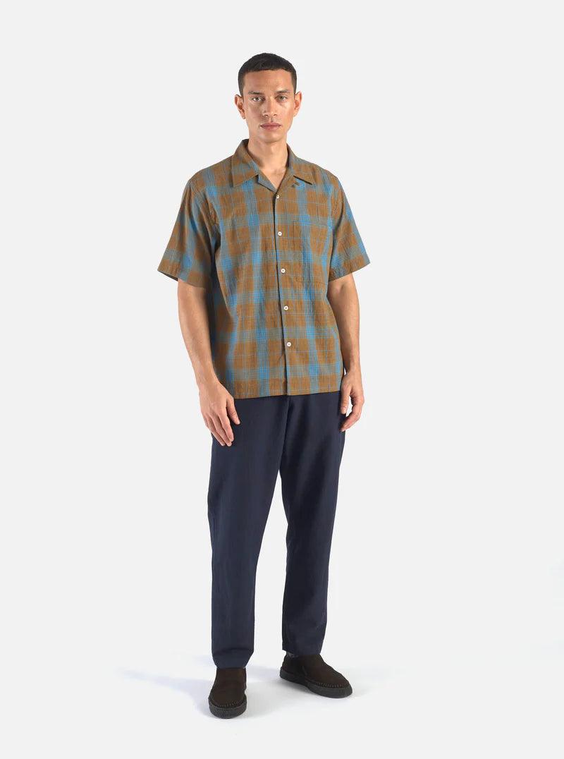 Universal Works - Camp Shirt In Sea/Sand Taki Check - City Workshop Men's Supply Co.