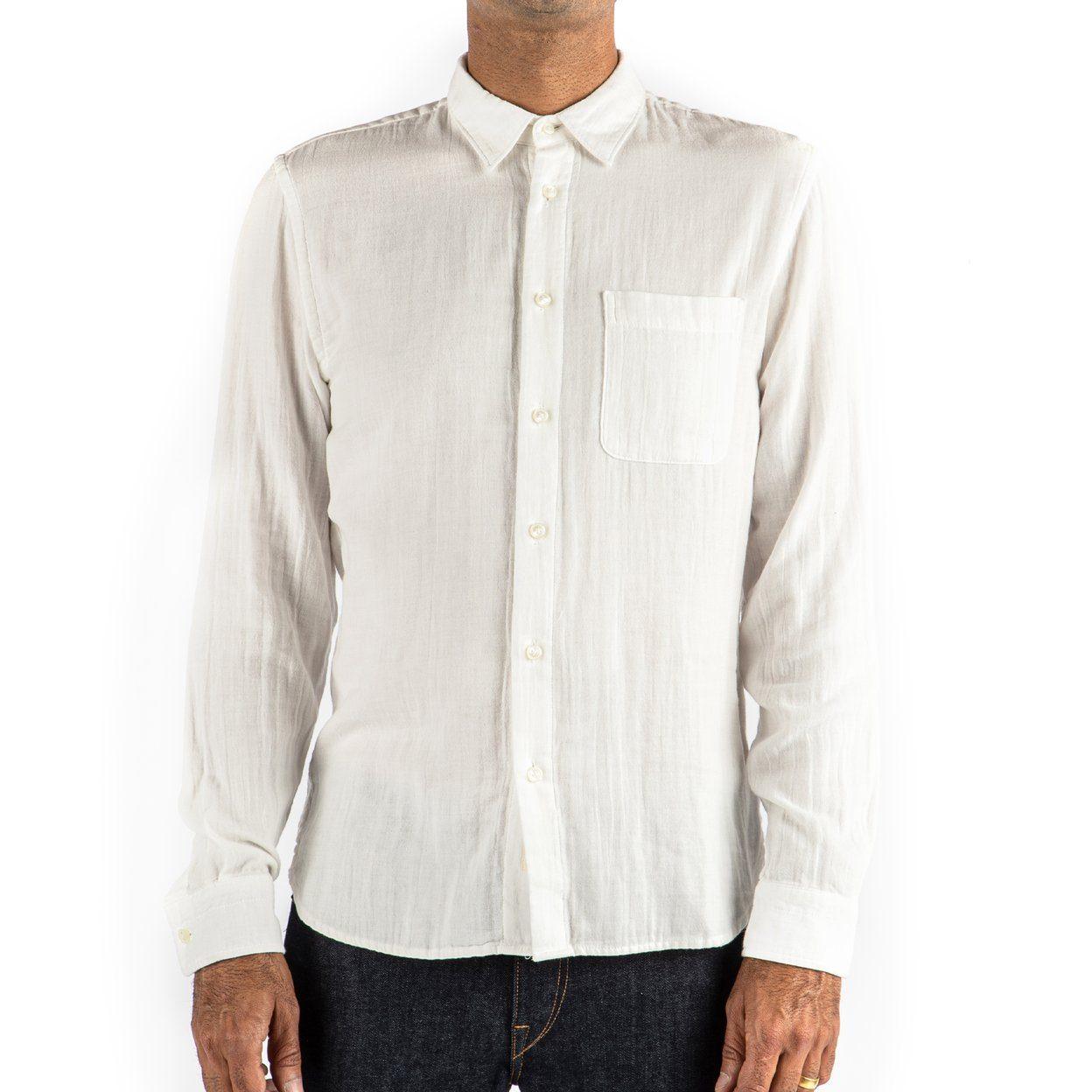 KATO "The Ripper" - Vintage Double Gauze Slim French Seam L/S Shirt - White - City Workshop Men's Supply Co.