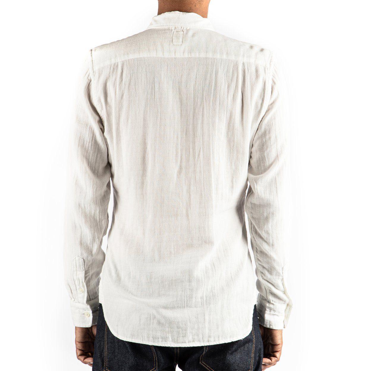 KATO "The Ripper" - Vintage Double Gauze Slim French Seam L/S Shirt - White - City Workshop Men's Supply Co.