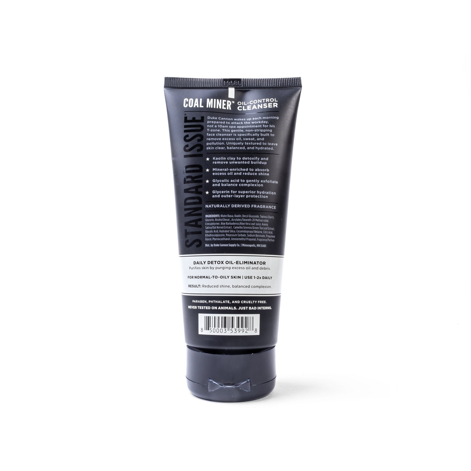 Duke Cannon - Standard Issue Coal Miner Oil Control Face Cleanser - City Workshop Men's Supply Co.