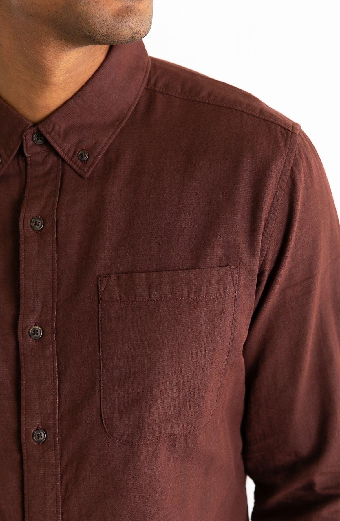Bridge & Burn - Sutton Burgundy Doublecloth Shirt - City Workshop Men's Supply Co.