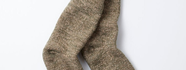 Rototo - Double Face Crew Socks - Green/Brown - City Workshop Men's Supply Co.