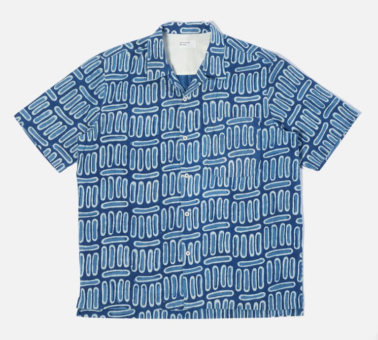 Universal Works - Camp Shirt - Indigo Hand Block Print - City Workshop Men's Supply Co.